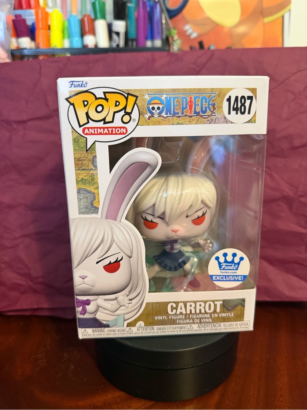 Funko Pop! Animation One Piece Carrot #1487 - White & Pink Bunny Figure